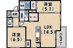 LOOPRESIDENCE 2LDKの間取図画像