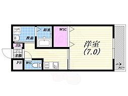 ドエル小松South 1Kの間取図画像