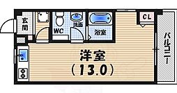 次楽マンション ワンルームの間取図画像
