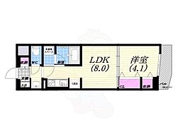 LEGALANDNISHINOMIYA PARKSIDE 1DKの間取図画像