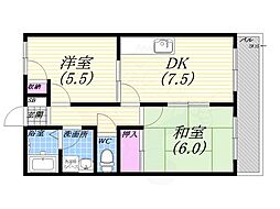 メゾン・フェニックス 2DKの間取図画像