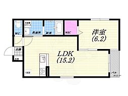 西宮市今津山中町新築アパート 1LDKの間取図画像