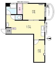ハイム駒込台 2LDKの間取図画像