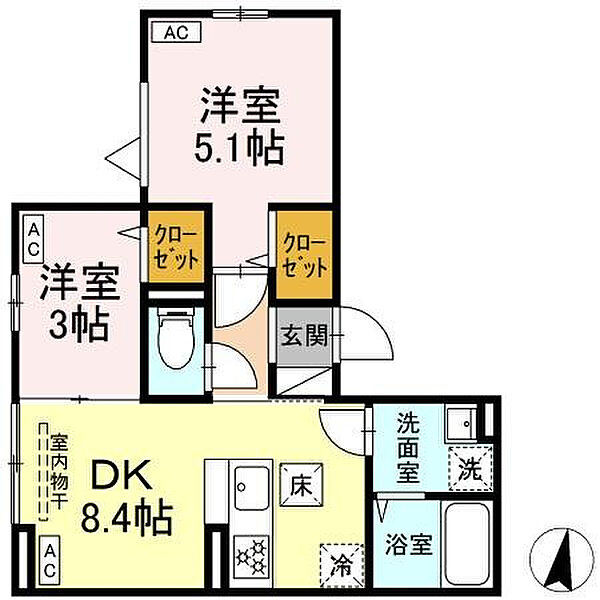 グラナーデ若木 301｜東京都板橋区若木2丁目(賃貸アパート2DK・3階・39.32㎡)の写真 その2