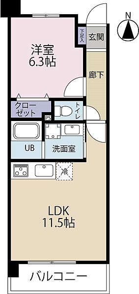 埼玉県川口市元郷2丁目(賃貸マンション1LDK・1階・41.03㎡)の写真 その2