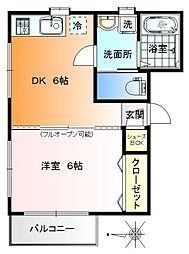 KLハウス 1DKの間取図画像