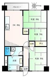 北砂四丁目住宅 3DKの間取図画像