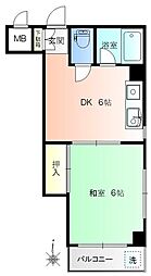 エム・エスハイツ 1DKの間取図画像