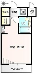 日神パレステージ西大島 ワンルームの間取図画像