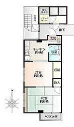 山東ビル紫庭マンション 2Kの間取図画像