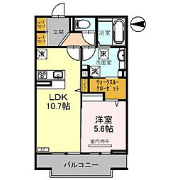 ルミナス古鍛冶町 1LDKの間取図画像