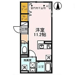 アンジュブラン ワンルームの間取図画像