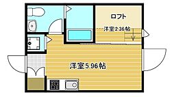 船橋市二宮2丁目アパート 1DKの間取図画像