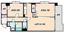 プログレス 2LDKの間取図画像
