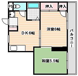 かねしちマンション 2DKの間取図画像