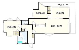 グリーンパーク船橋 3LDKの間取図画像