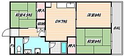 アミカル高橋 3DKの間取図画像