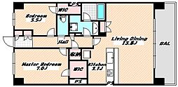 ロイヤルパークス船橋 2LDKの間取図画像