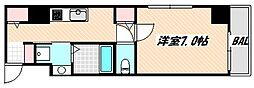 クレールフォンテーヌ西船橋 1Kの間取図画像