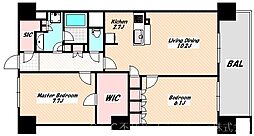 ロイヤルパークス船橋 2LDKの間取図画像