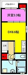 ア・マーレ中鴻池 1DKの間取図画像