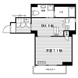 シエロコート三軒茶屋 1DKの間取図画像