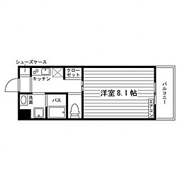 ユニット長久手 1Kの間取図画像