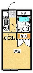 アップルハウス希望ヶ丘 ワンルームの間取図画像