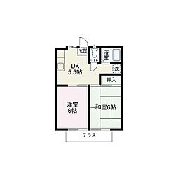 ボナールA 2DKの間取図画像
