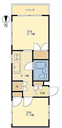 カーサビアンカ 2Kの間取図画像