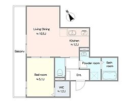 ROZE MAISON 1LDKの間取図画像