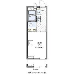 グレイスシノ2 1Kの間取図画像