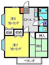 プラムガーデンB 3DKの間取図画像