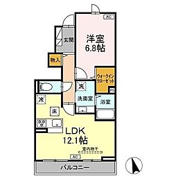 レジデンスK(ResidenceK)103 1LDKの間取図画像