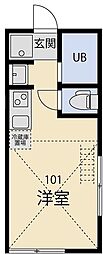 ルヴァンス二俣川 ワンルームの間取図画像