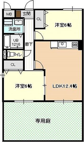 リビオン ｜愛知県名古屋市西区西原町(賃貸アパート2LDK・1階・55.04㎡)の写真 その2