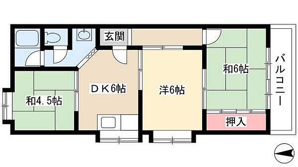 水谷マンション ｜愛知県名古屋市西区中小田井3丁目(賃貸マンション3DK・2階・40.00㎡)の写真 その2