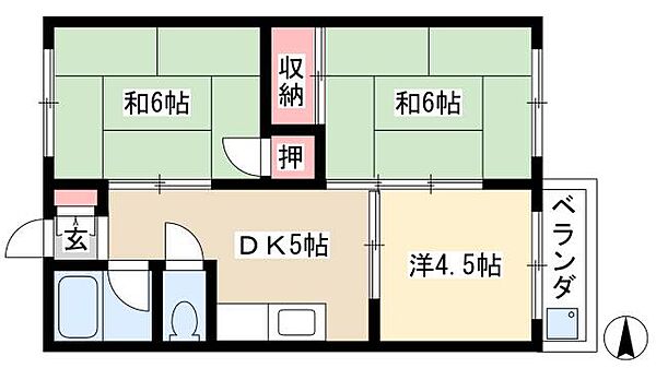 コーポアジマ ｜愛知県名古屋市北区西味鋺3丁目(賃貸マンション3DK・2階・43.74㎡)の写真 その2