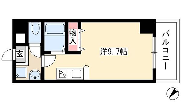 ナルセハイツ ｜愛知県名古屋市西区名西1丁目(賃貸マンション1R・7階・23.65㎡)の写真 その2