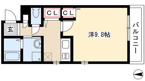 Y.S.ハイツ万代 ｜愛知県名古屋市西区万代町1丁目(賃貸マンション1K・3階・33.07㎡)の写真 その2