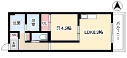 Anecis花の木 3階1LDKの間取り