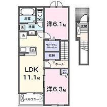 アルドールM  ｜ 愛知県北名古屋市六ツ師道毛69番地（賃貸アパート2LDK・2階・58.60㎡） その2