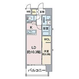 Thames garden place 12階1LDKの間取り