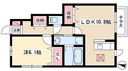 メゾンプラック 1LDKの間取図画像