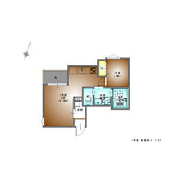 REGALEST F 上小田井(エフ カミオタイ) 1階1LDKの間取り