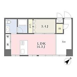 コレクション名駅3 1LDKの間取図画像