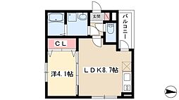 ムーブ生駒ウェスト 1LDKの間取図画像