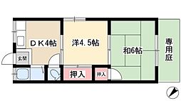 西晃荘 2DKの間取図画像