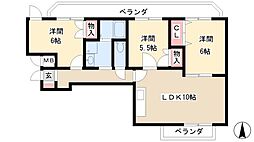 サンパレス 3LDKの間取図画像