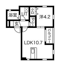 ディベルド菊井 1LDKの間取図画像